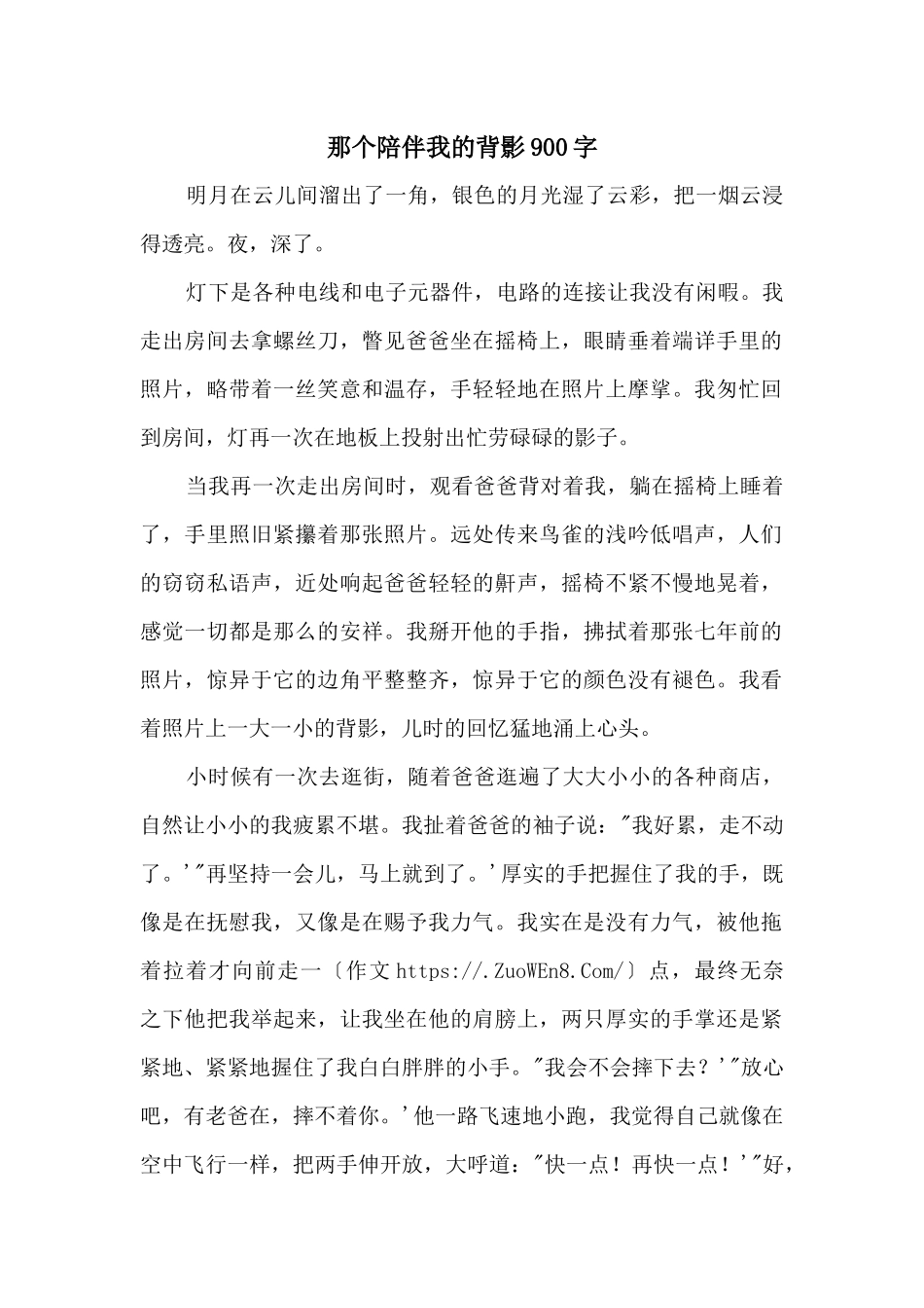 那个陪伴我的背影900字_第1页