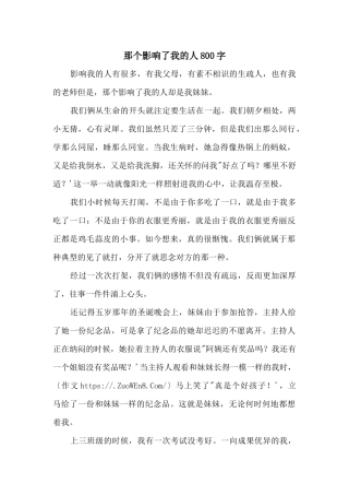 那个影响了我的人800字