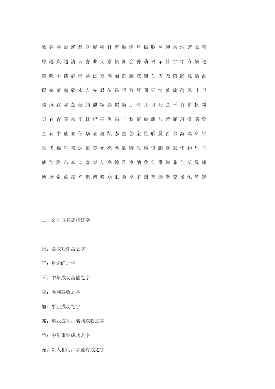 那些年公司取名的常用字_第2页