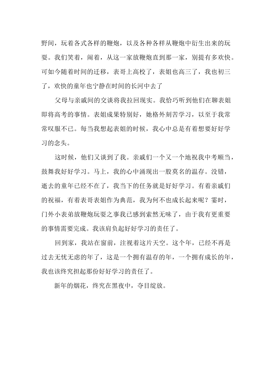 那份不一样的年味1000字_第2页