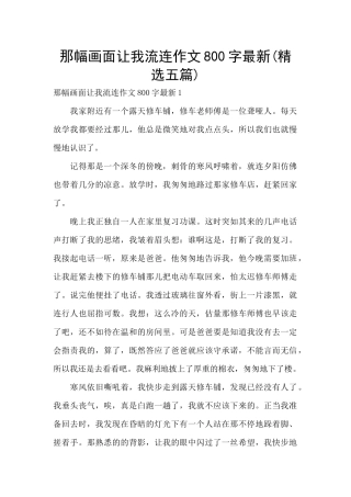 那幅画面让我流连作文800字最新