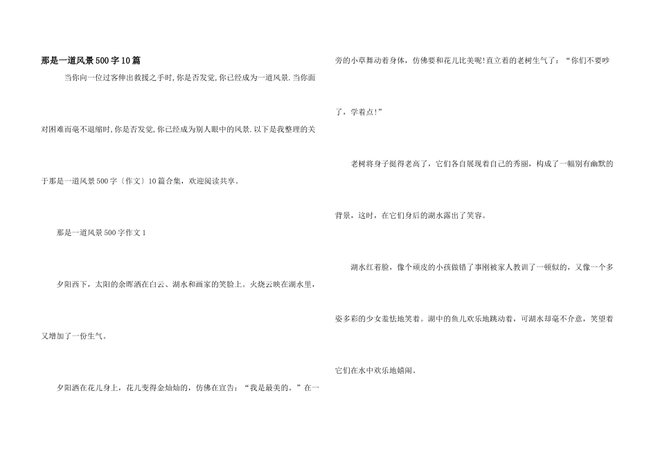 那是一道风景500字10篇_第1页