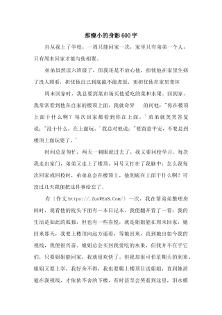 那瘦小的身影600字