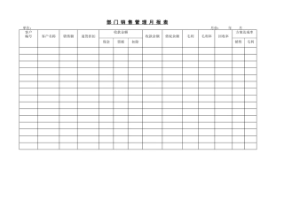 部门销售管理月报表