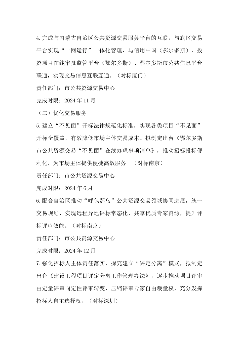 鄂尔多斯市对标先进建设最优招标投标领域营商环境2024年度行动方案_第3页