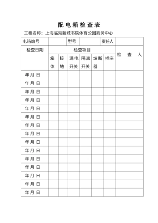 配电箱检查表