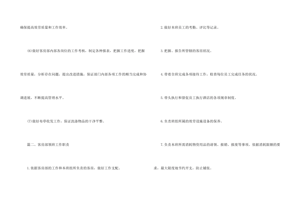 酒店客房部岗位职责_第2页