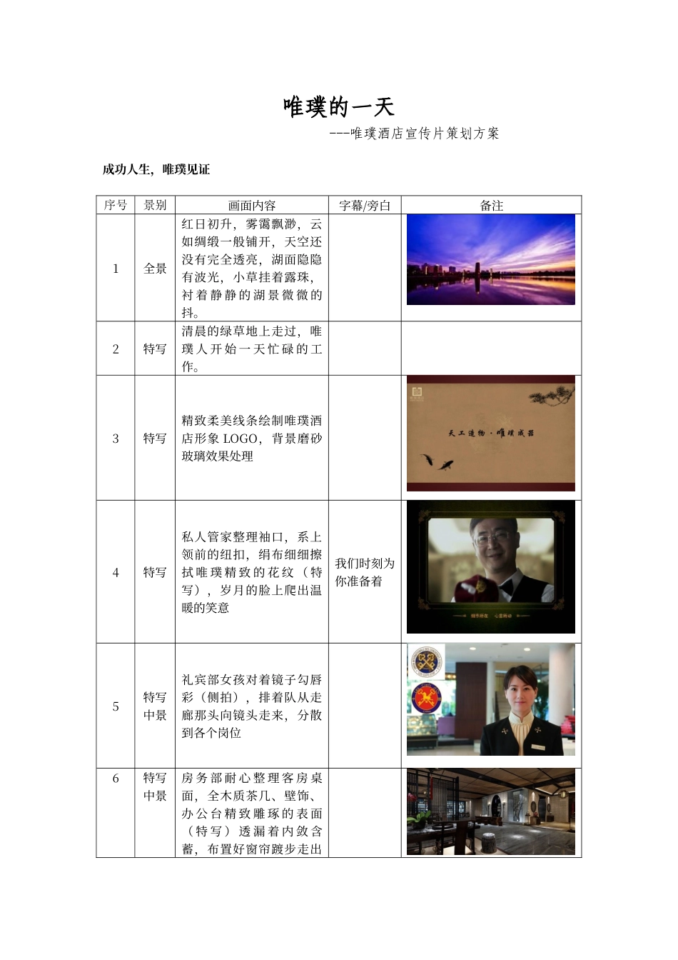 酒店宣传视频拍摄脚本_第1页