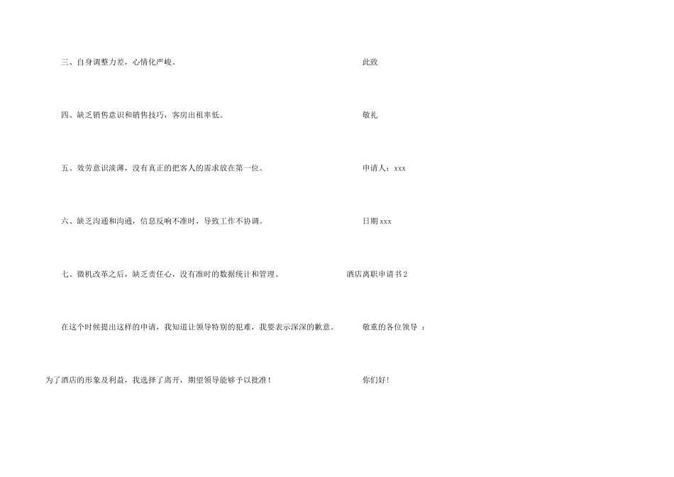 酒店离职申请书15篇_第2页