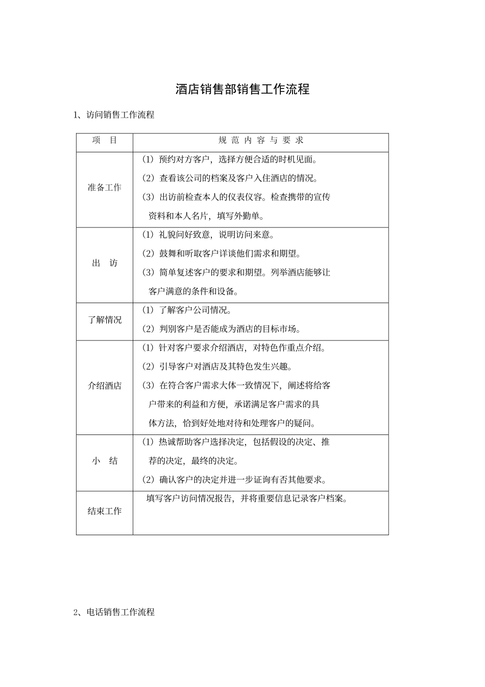 酒店销售部销售工作流程_第1页