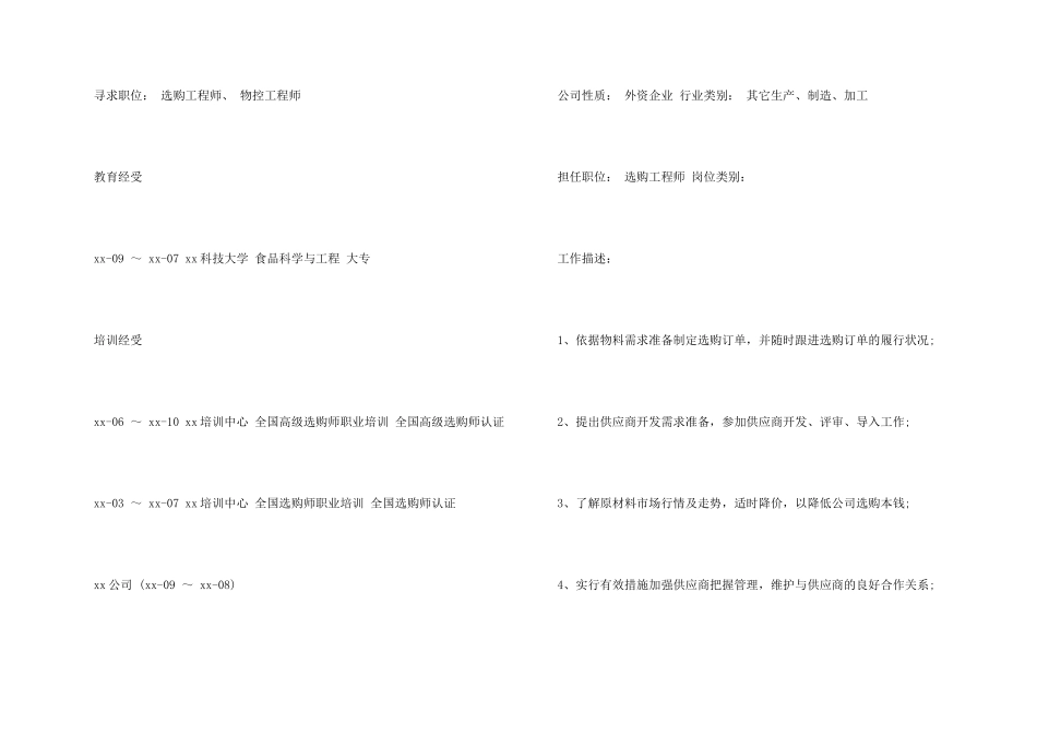 采购人员个人简历_第2页