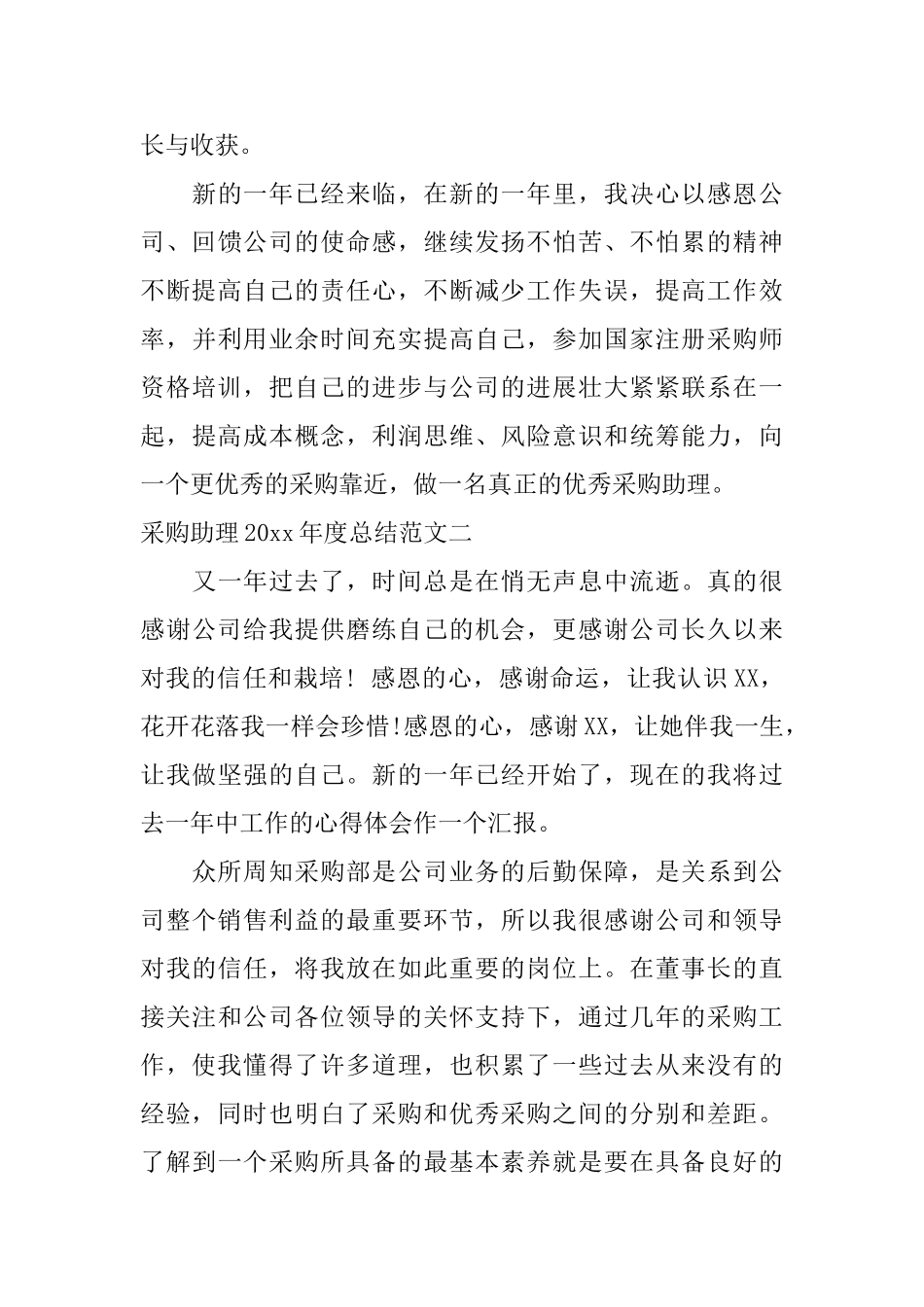 采购助理2024年度总结_第3页