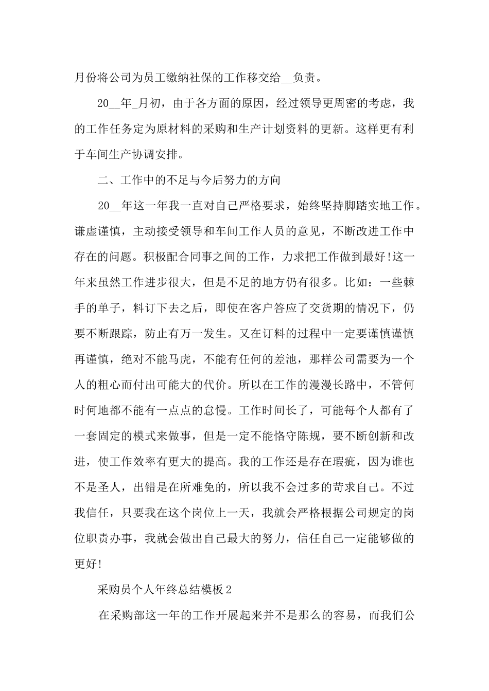 采购员个人年终总结模板5篇_第2页