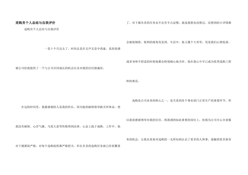 采购员个人总结与自我评价_第1页