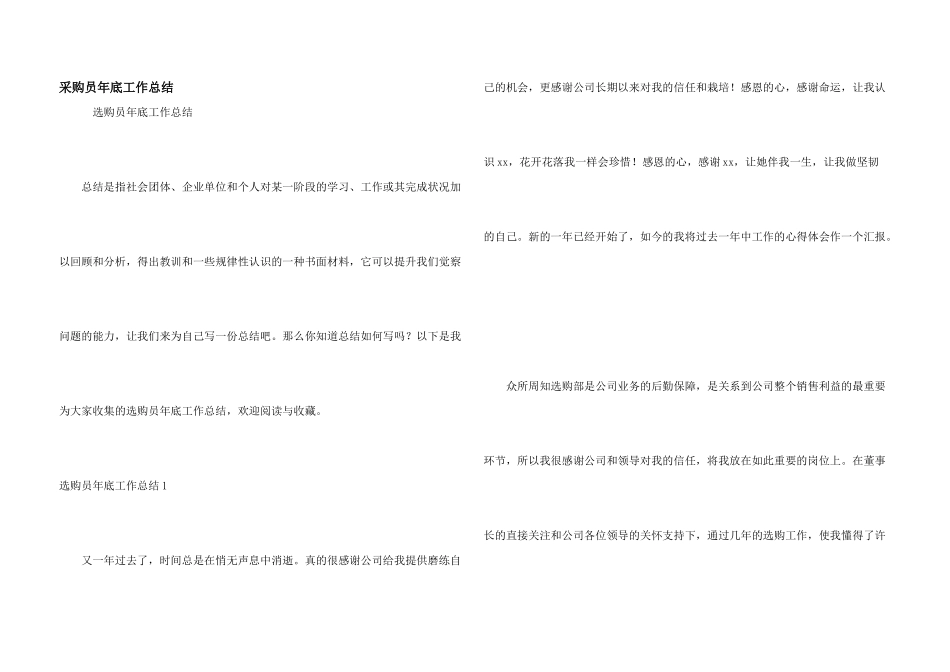 采购员年底工作总结_第1页