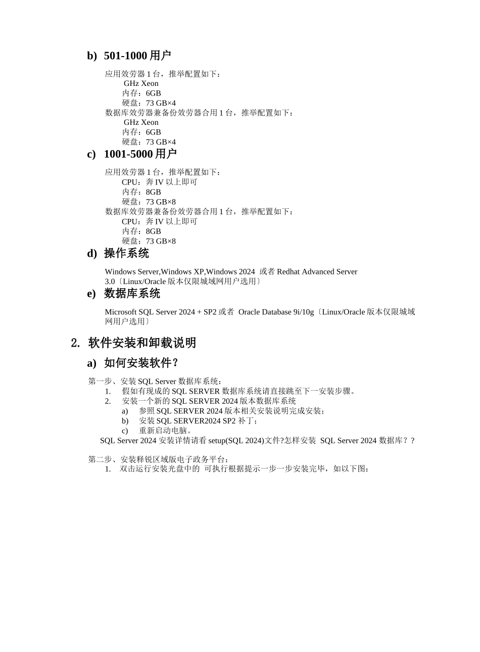 释锐区域版电子政务平台安装手册_第2页