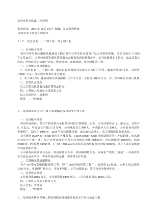 重大拟建项目说明