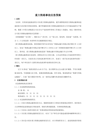 重大铁路事故应急预案