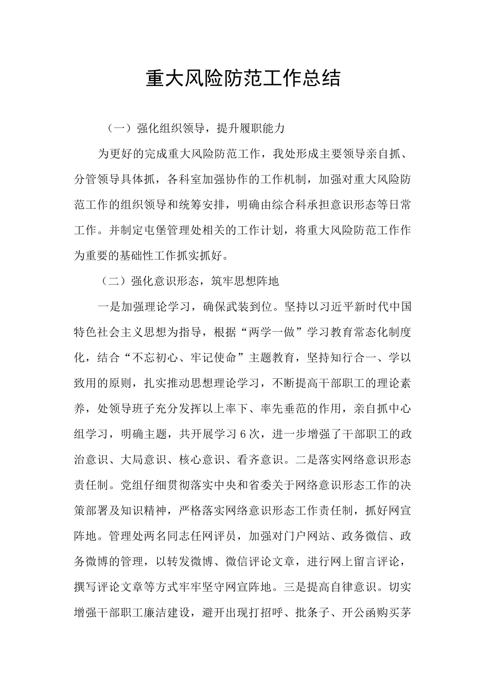 重大风险防范工作总结_第1页