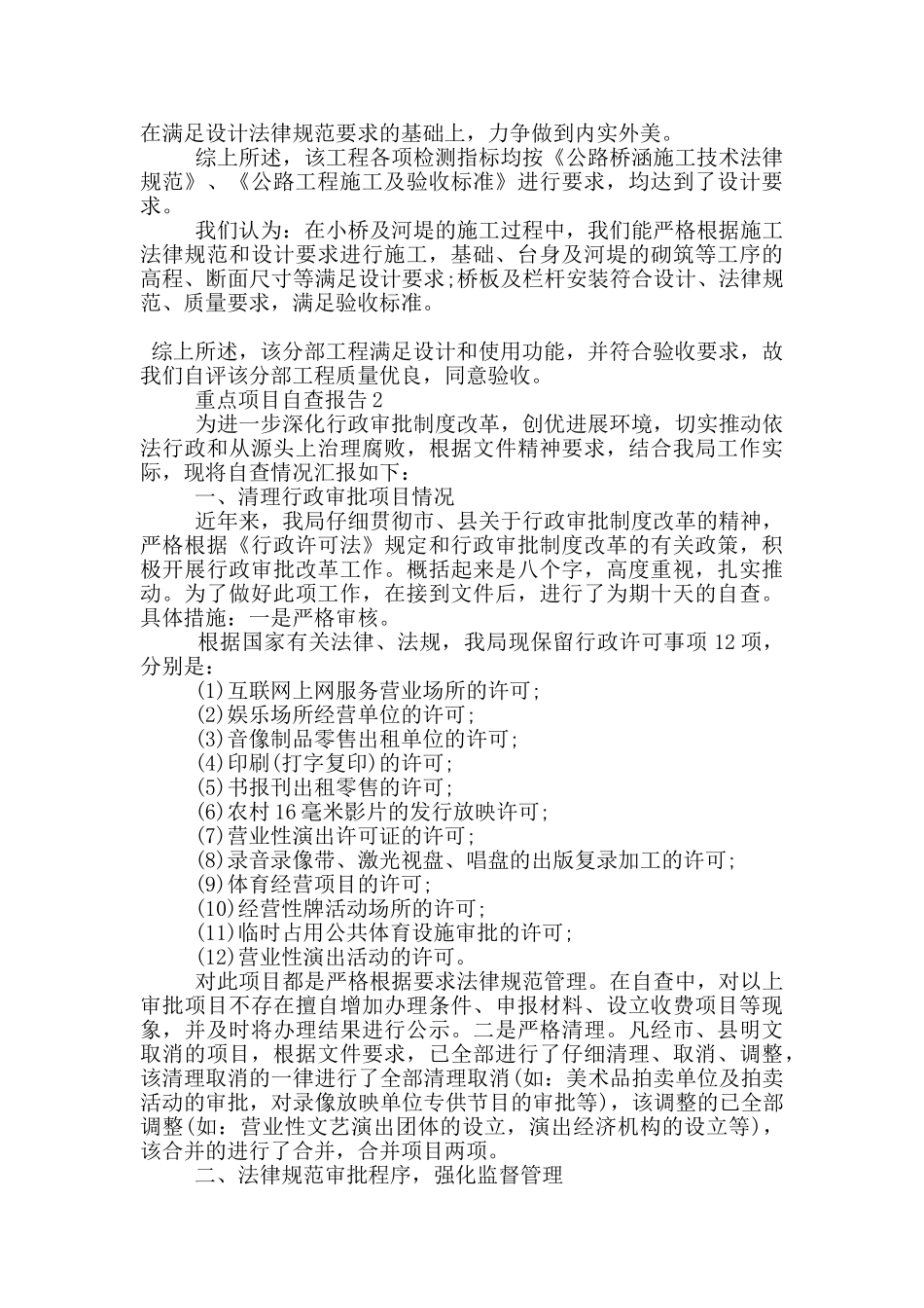 重点项目自查报告5篇_第2页