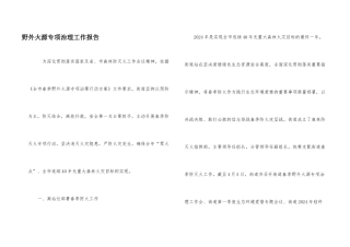 野外火源专项治理工作报告