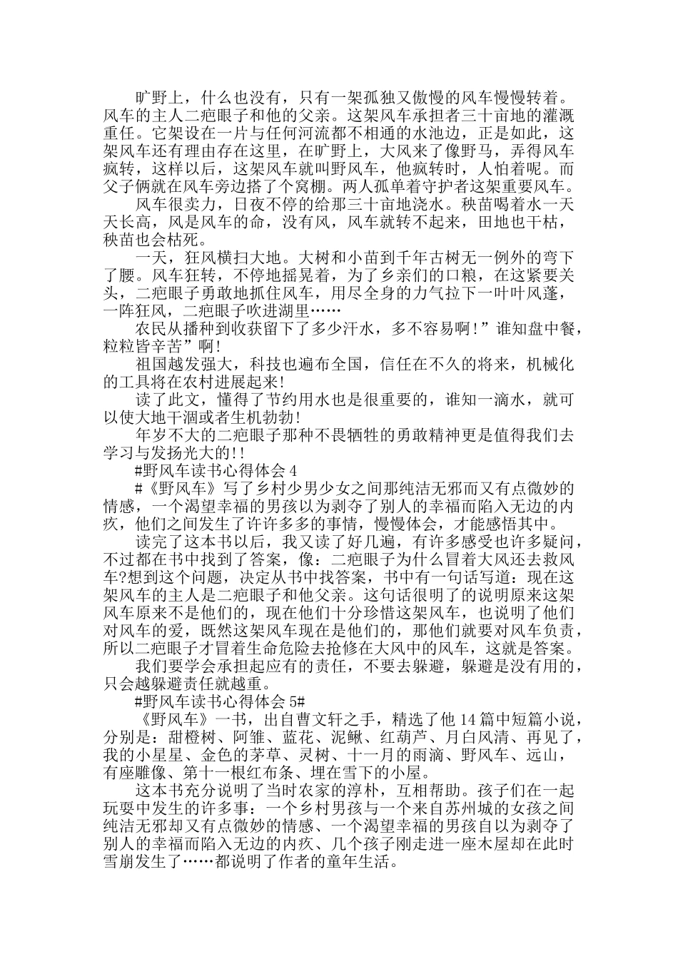 野风车读后感作文5篇2024_第2页