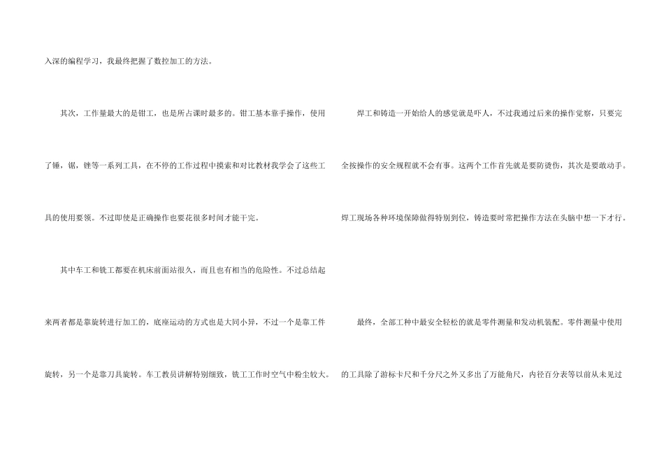 金工实习报告模板集合八篇_第2页