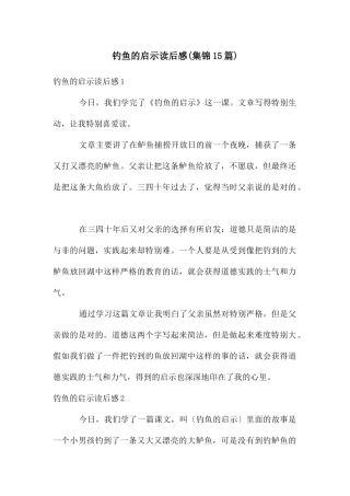 钓鱼的启示读后感