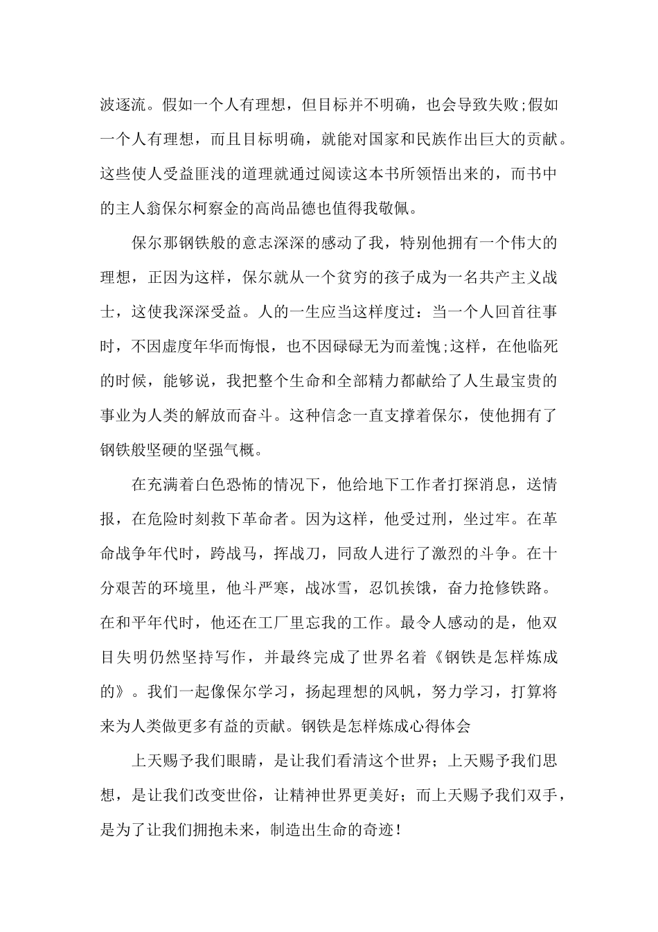 钢铁是怎样炼成心得体会_第2页