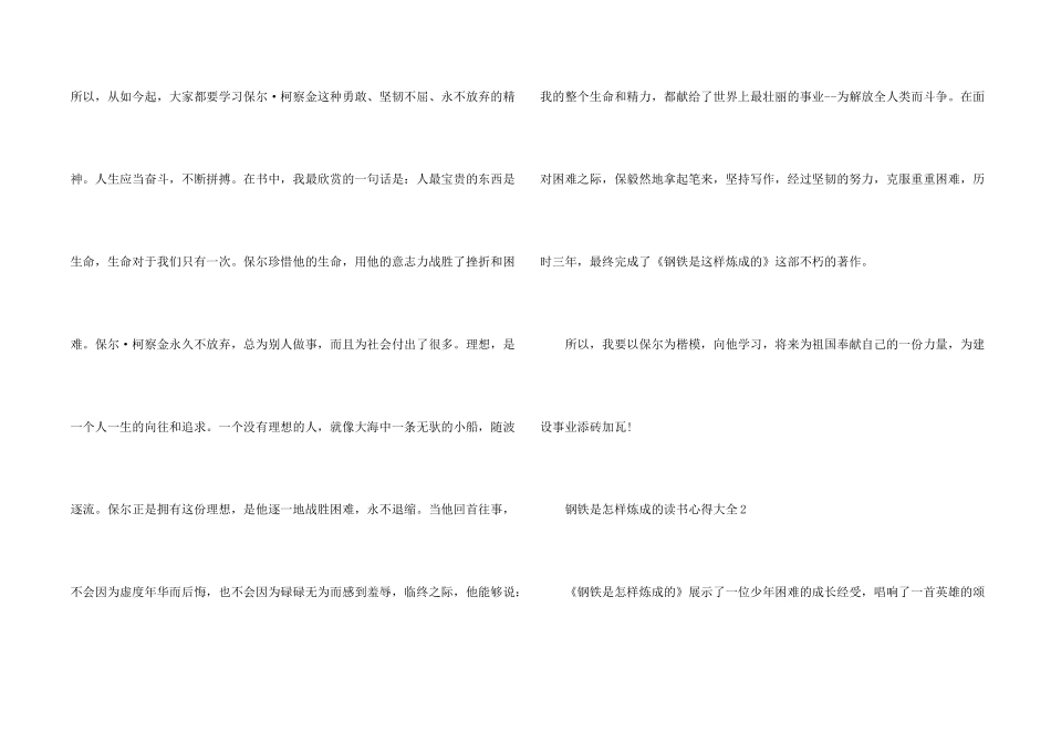 钢铁是怎样炼成的读书心得大全5篇_第2页