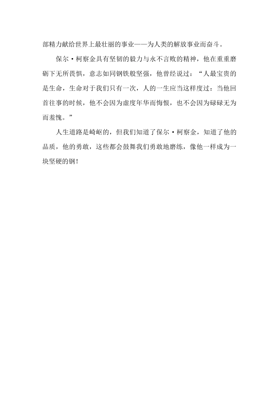 钢铁是怎样炼成的读书笔记摘抄及感悟_第2页