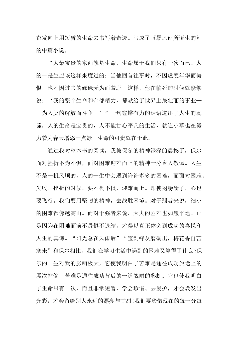 钢铁是怎样炼成的读后感作文5篇精选_第2页