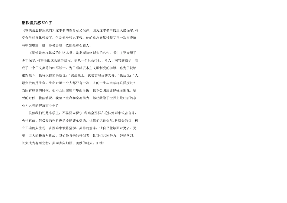 钢铁读后感500字_第1页