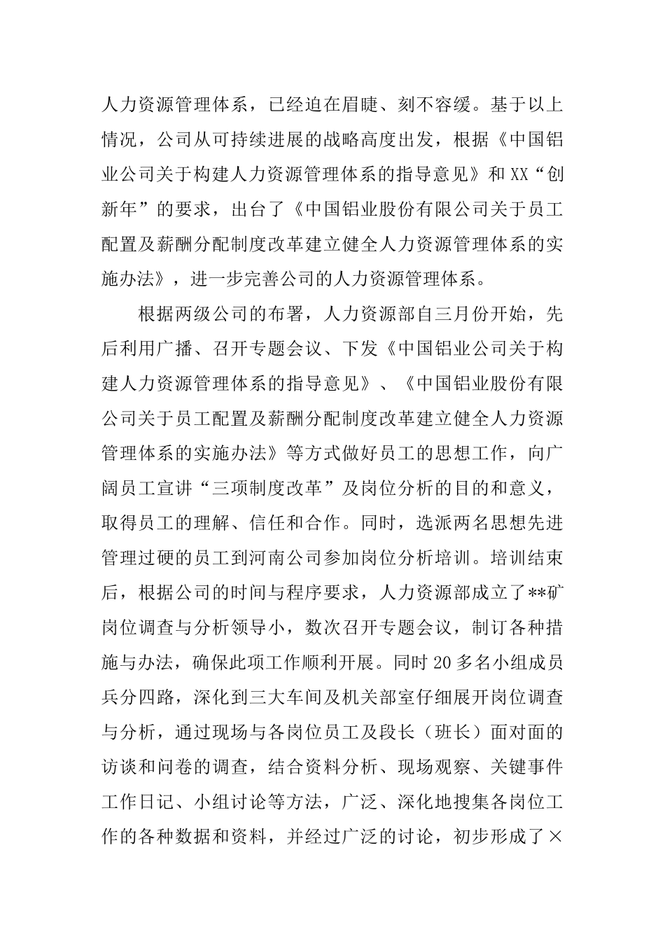 铝矿人力资源部年度工作总结_第3页