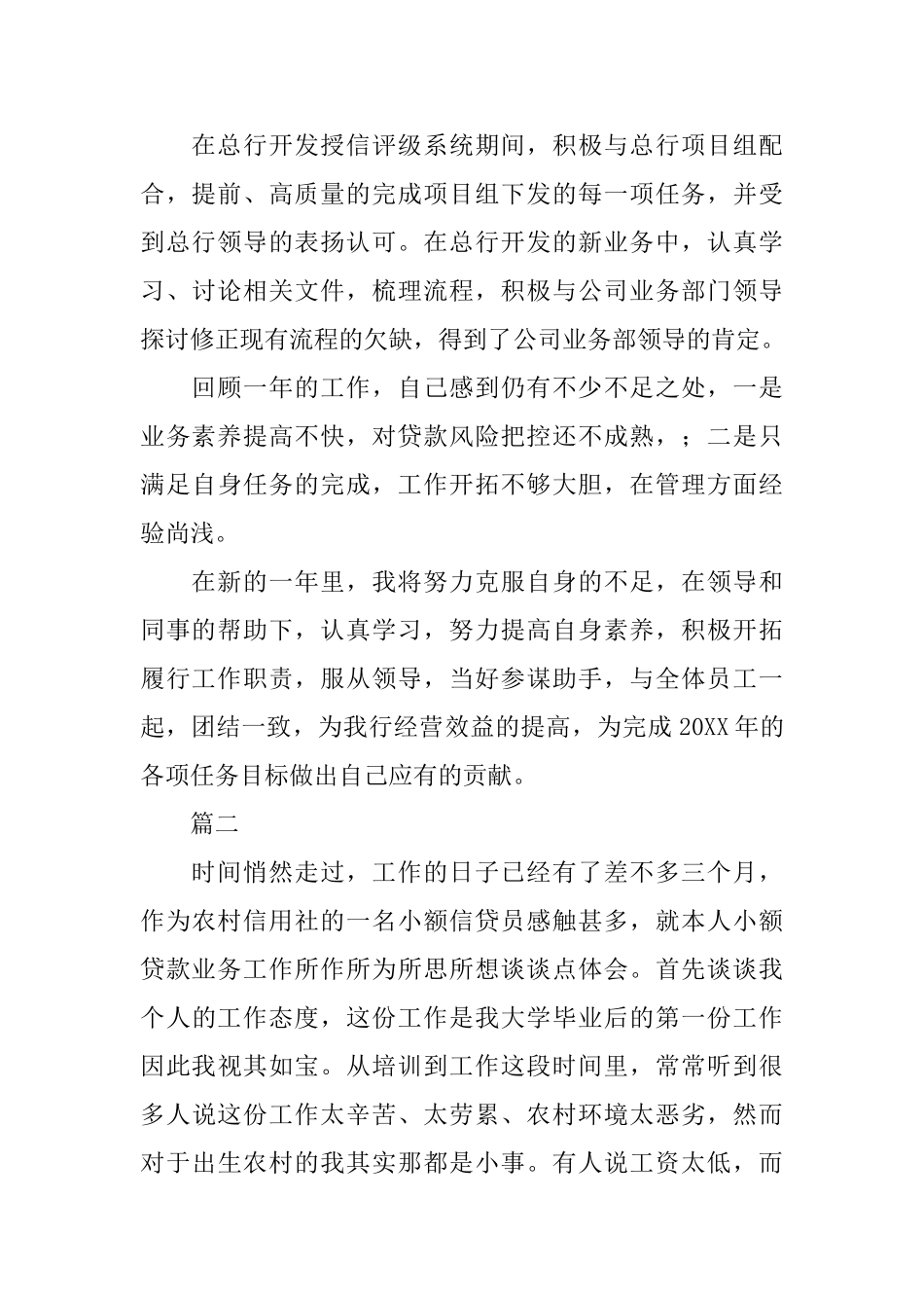 银行信贷员工作总结三篇_第3页