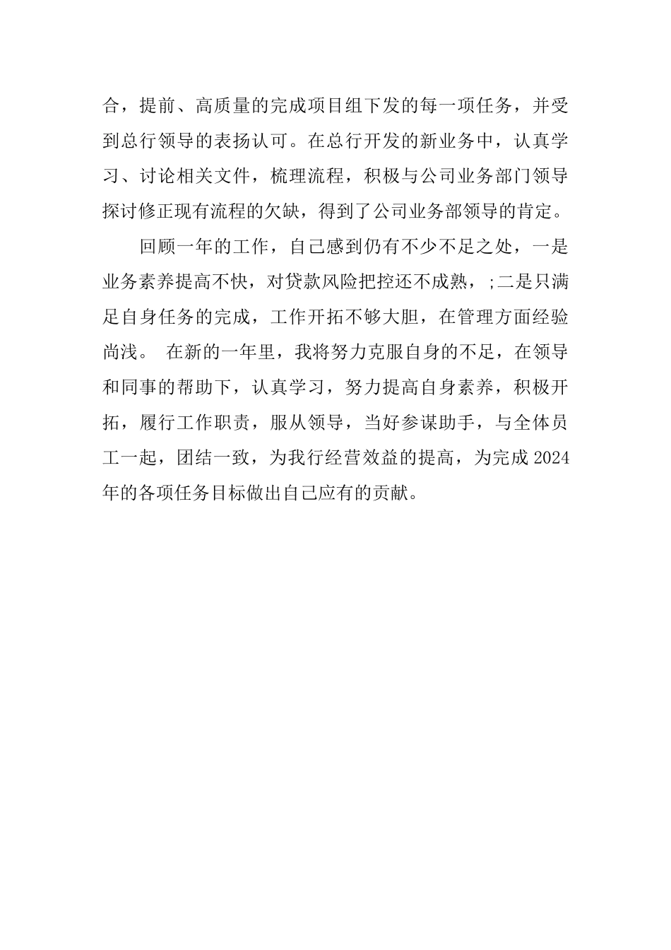 银行信贷员年度个人工作总结范文_第3页