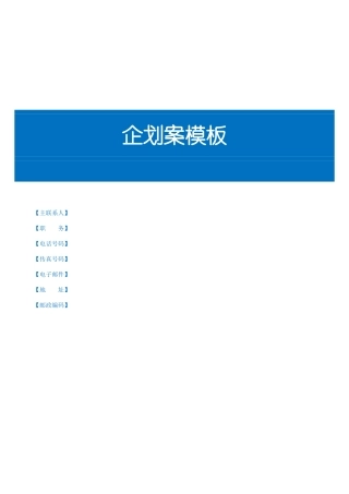 详细的企划书模板