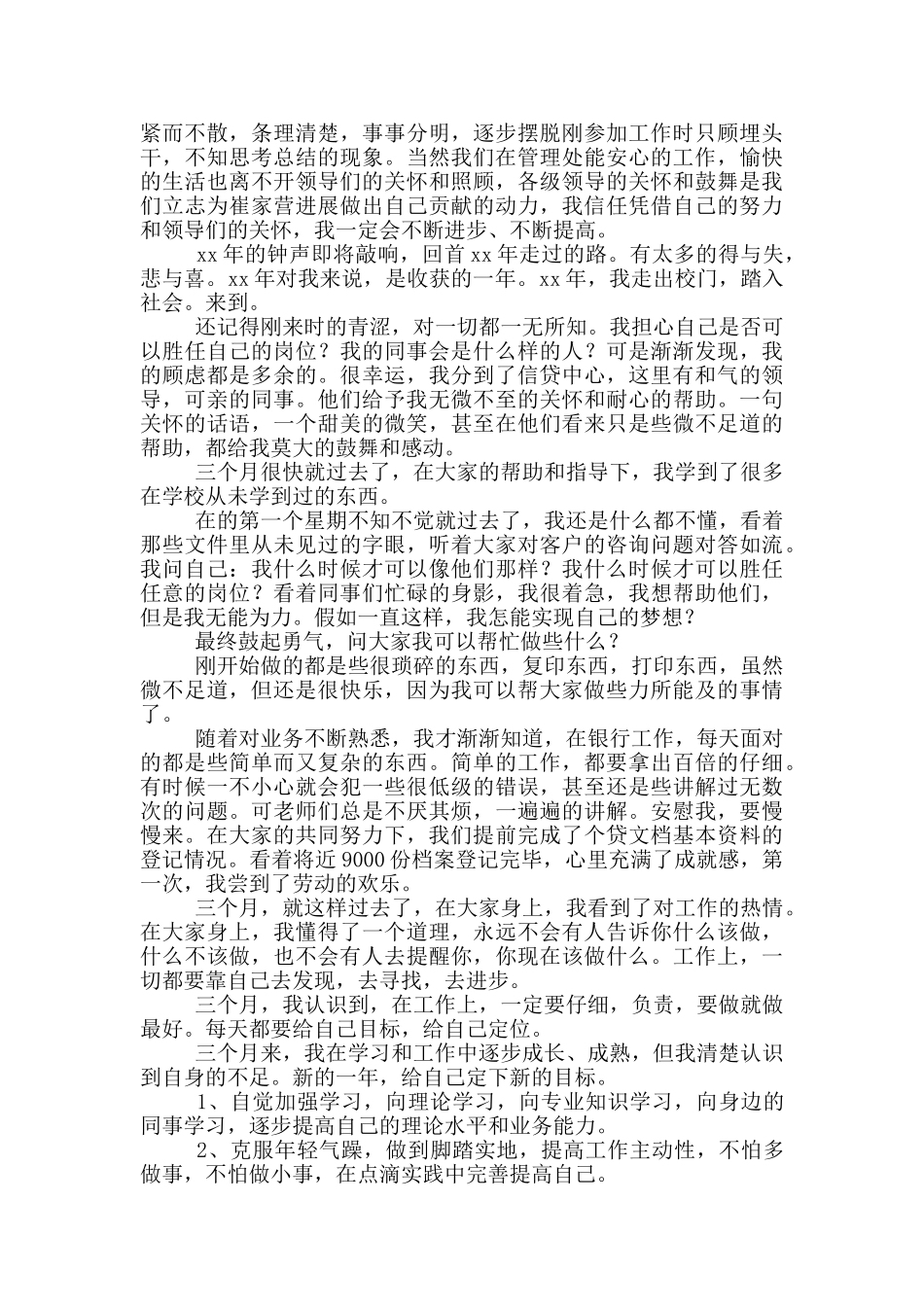 银行新员工试用期个人工作总结简短2024_第2页