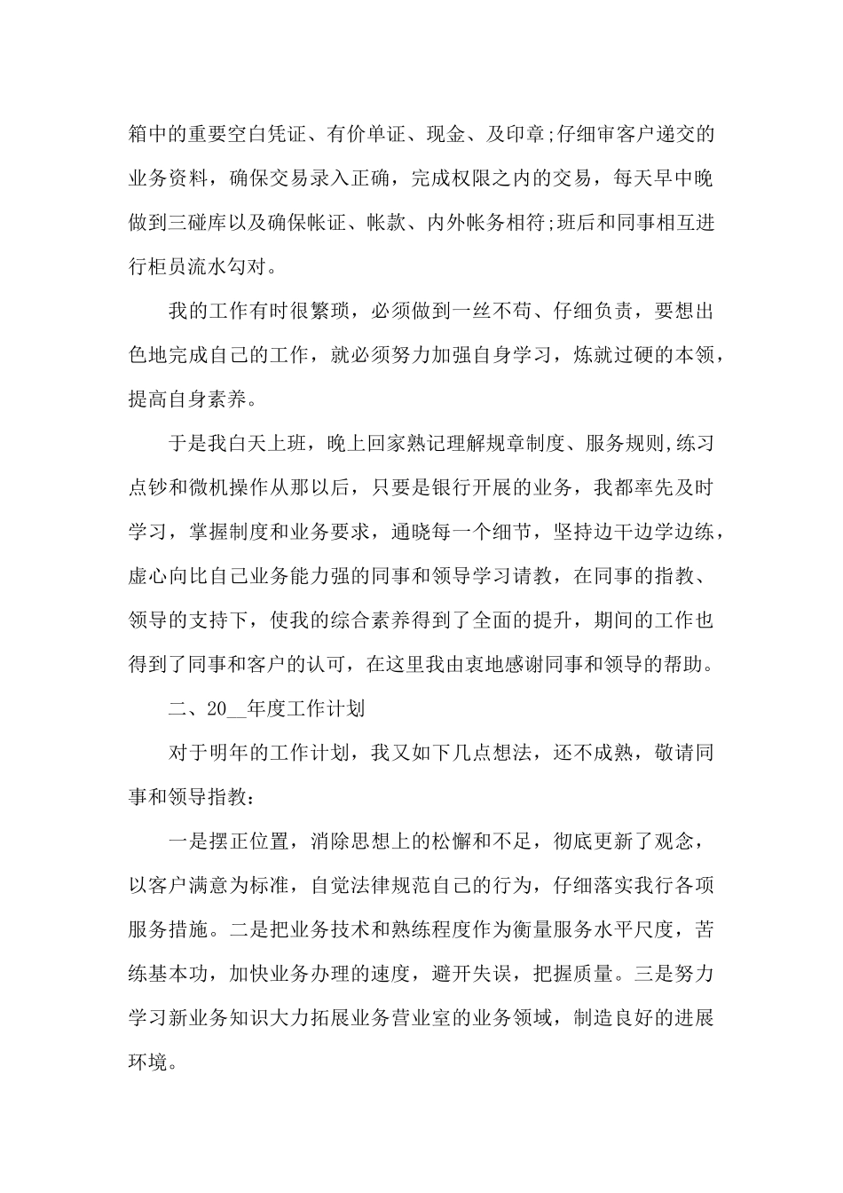 银行新进柜员工作总结_第2页