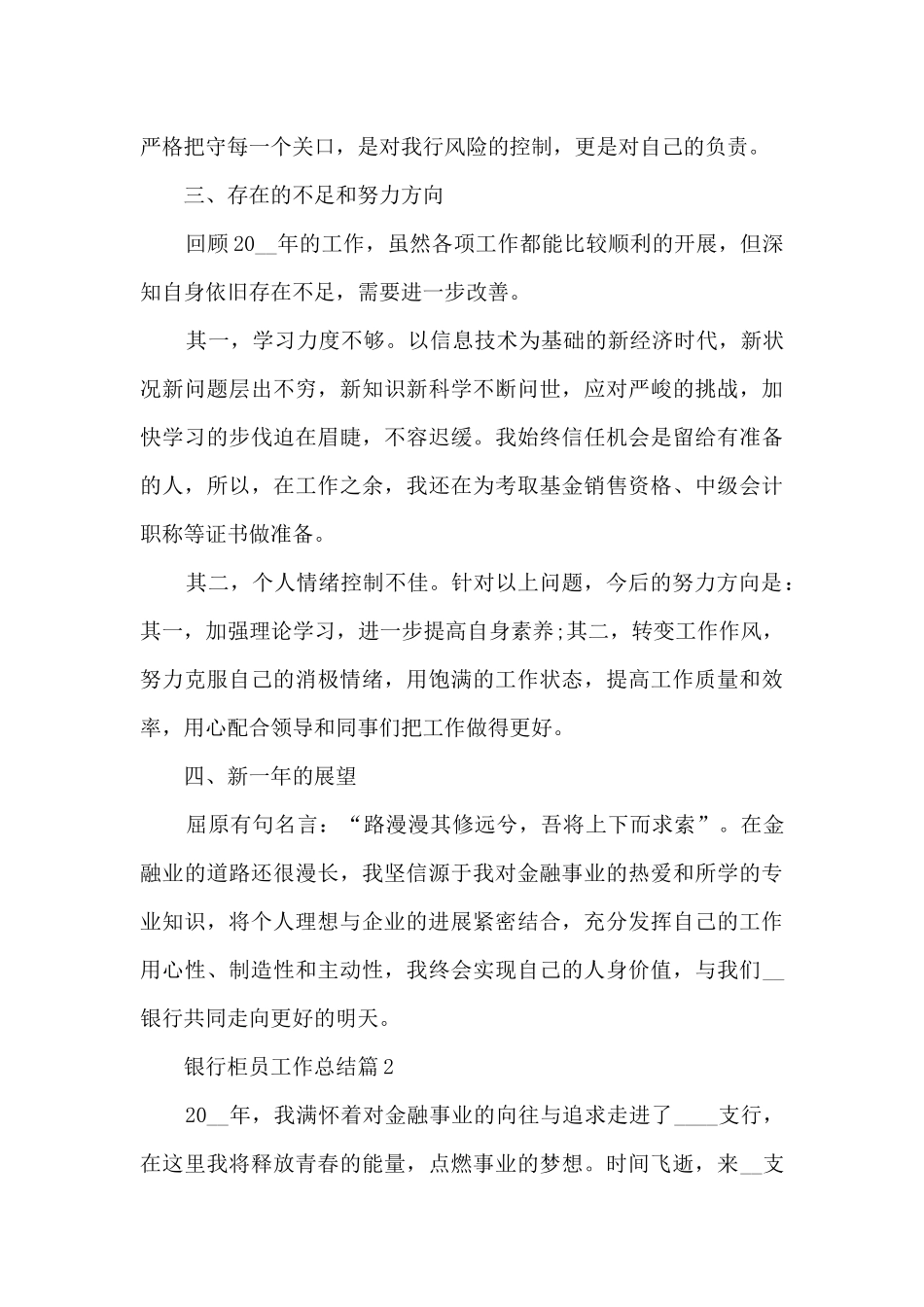 银行柜员工作总结精选范文5篇_第3页