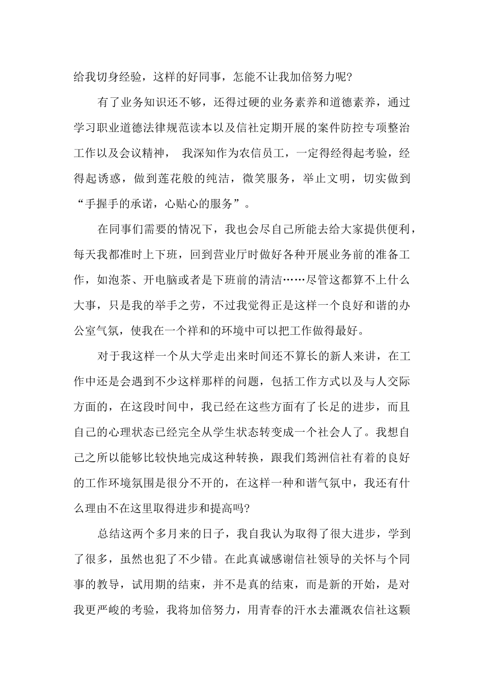 银行柜员试用期总结_第2页