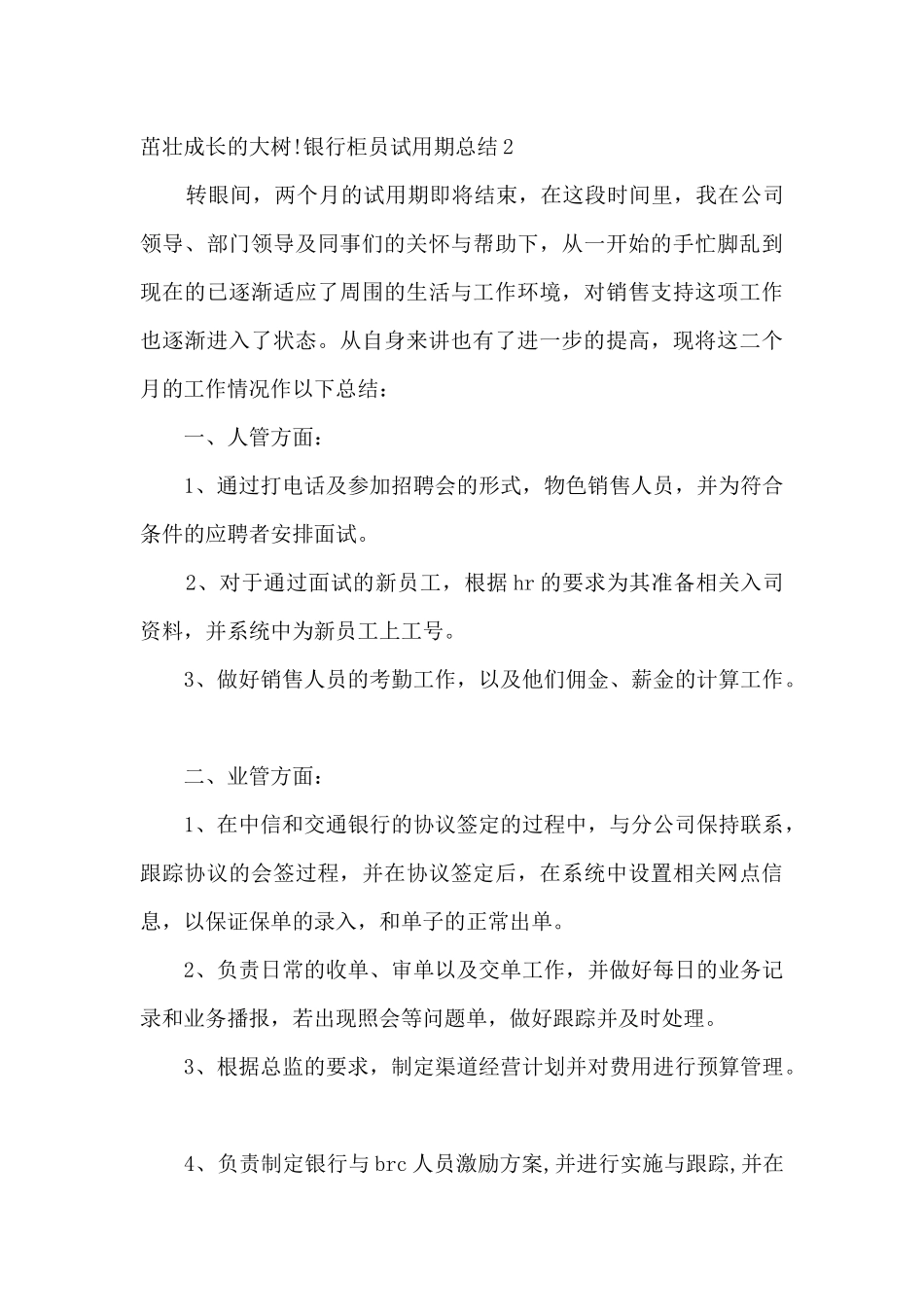 银行柜员试用期总结_第3页