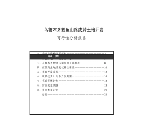 新疆鸿福房地产某项目可行性报告
