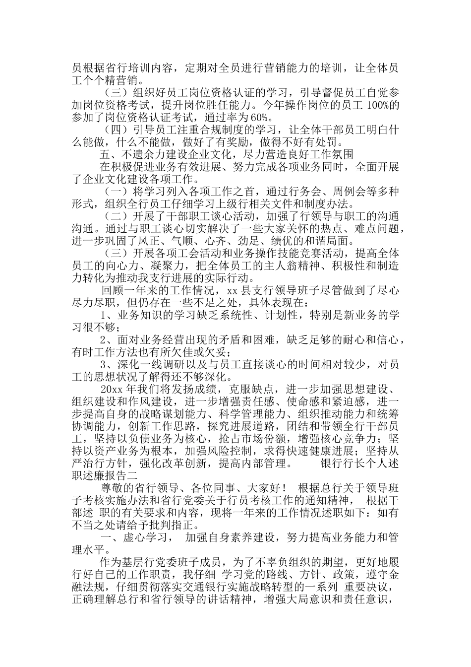 银行行长个人述职述廉报告范文四篇_第3页