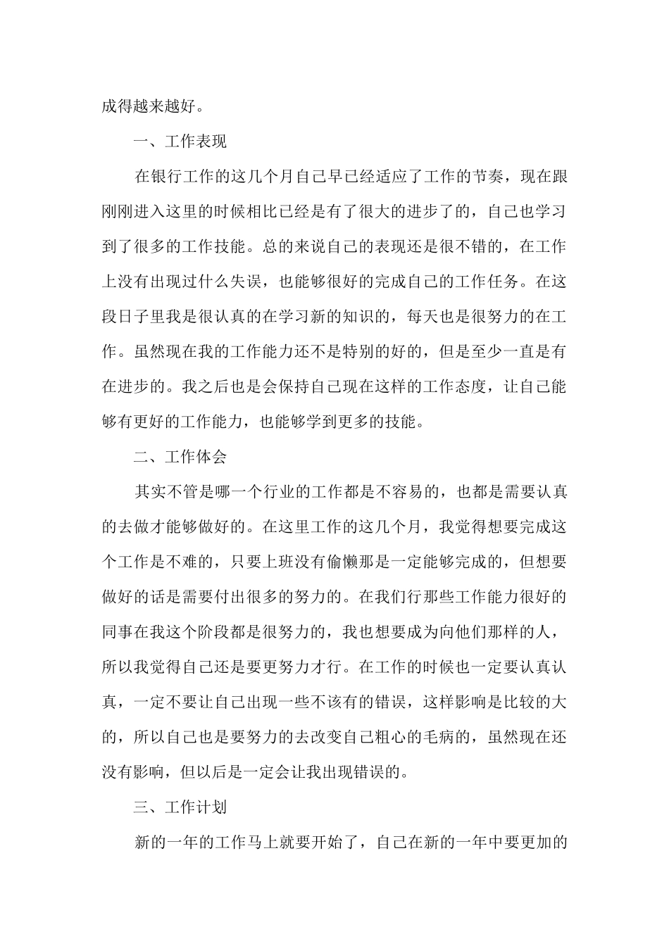 银行试用期员工工作总结2024年7篇_第3页