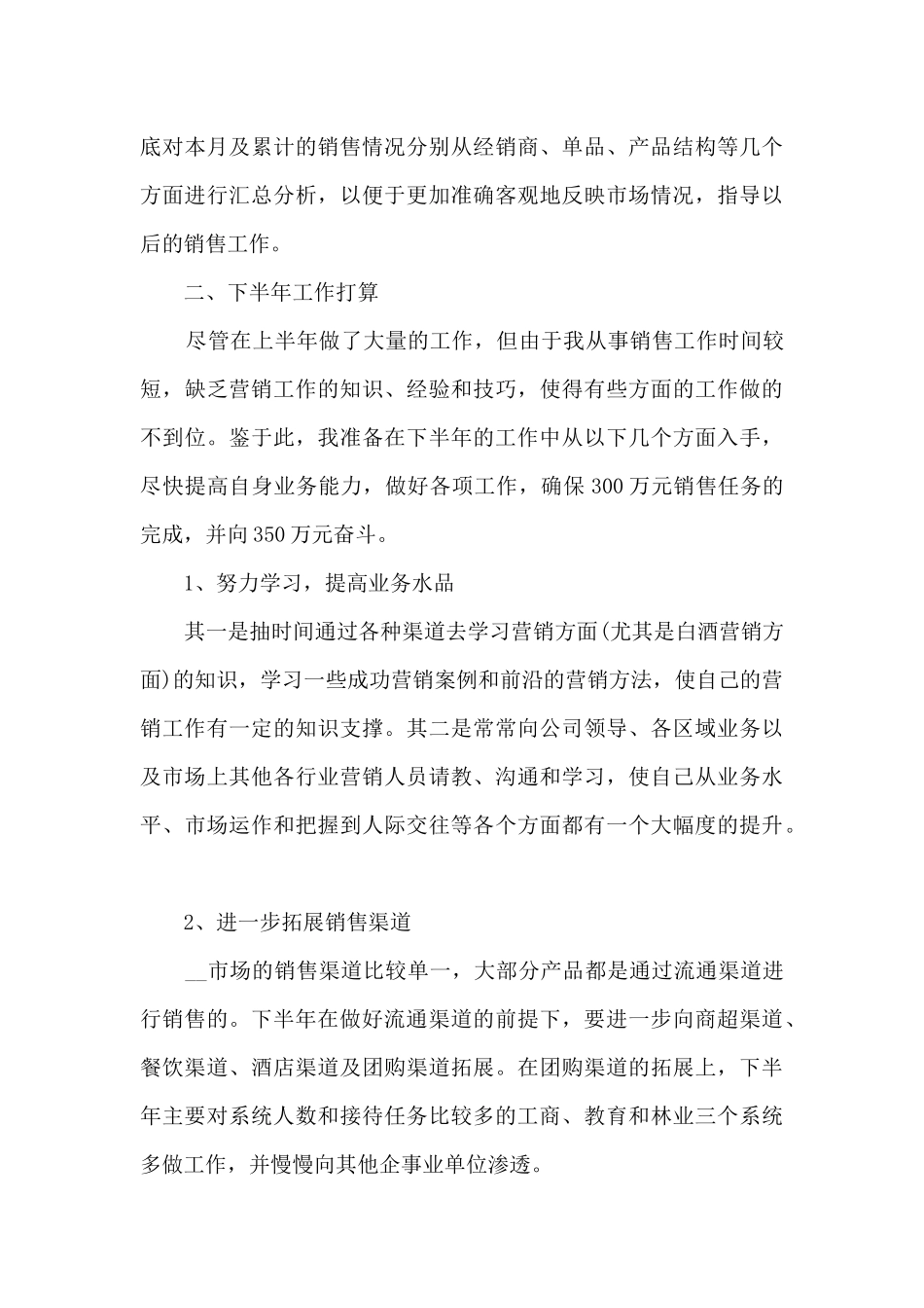 销售2024上半年工作总结五篇_第3页