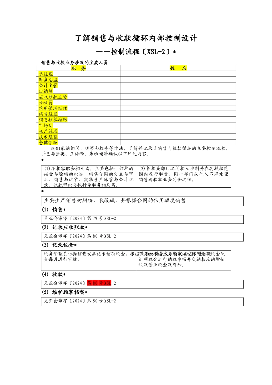 销售与收款风险评估、控制测试底稿_第3页