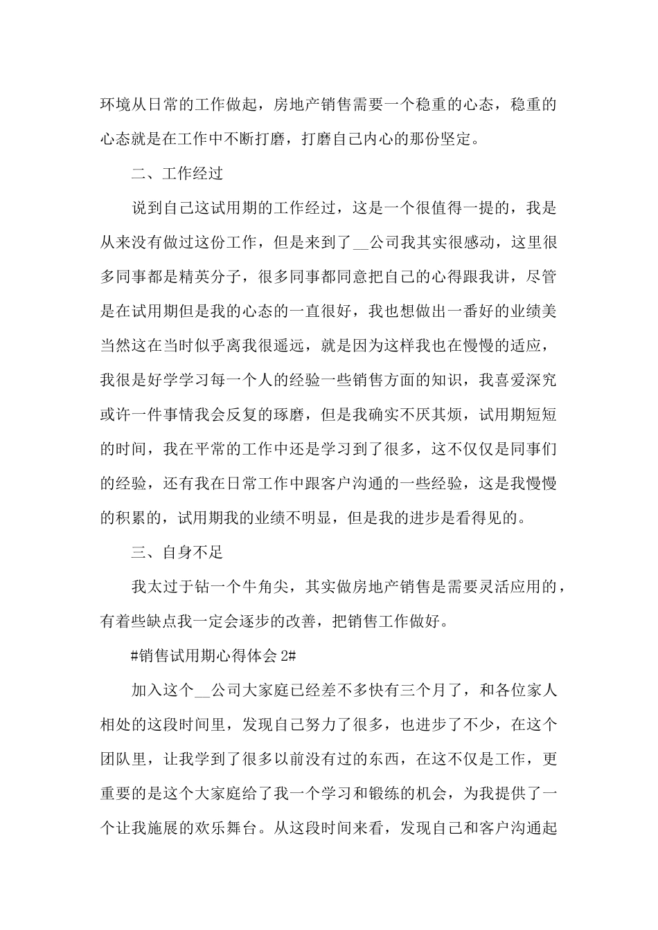 销售专员试用期心得体会2024范文_第2页