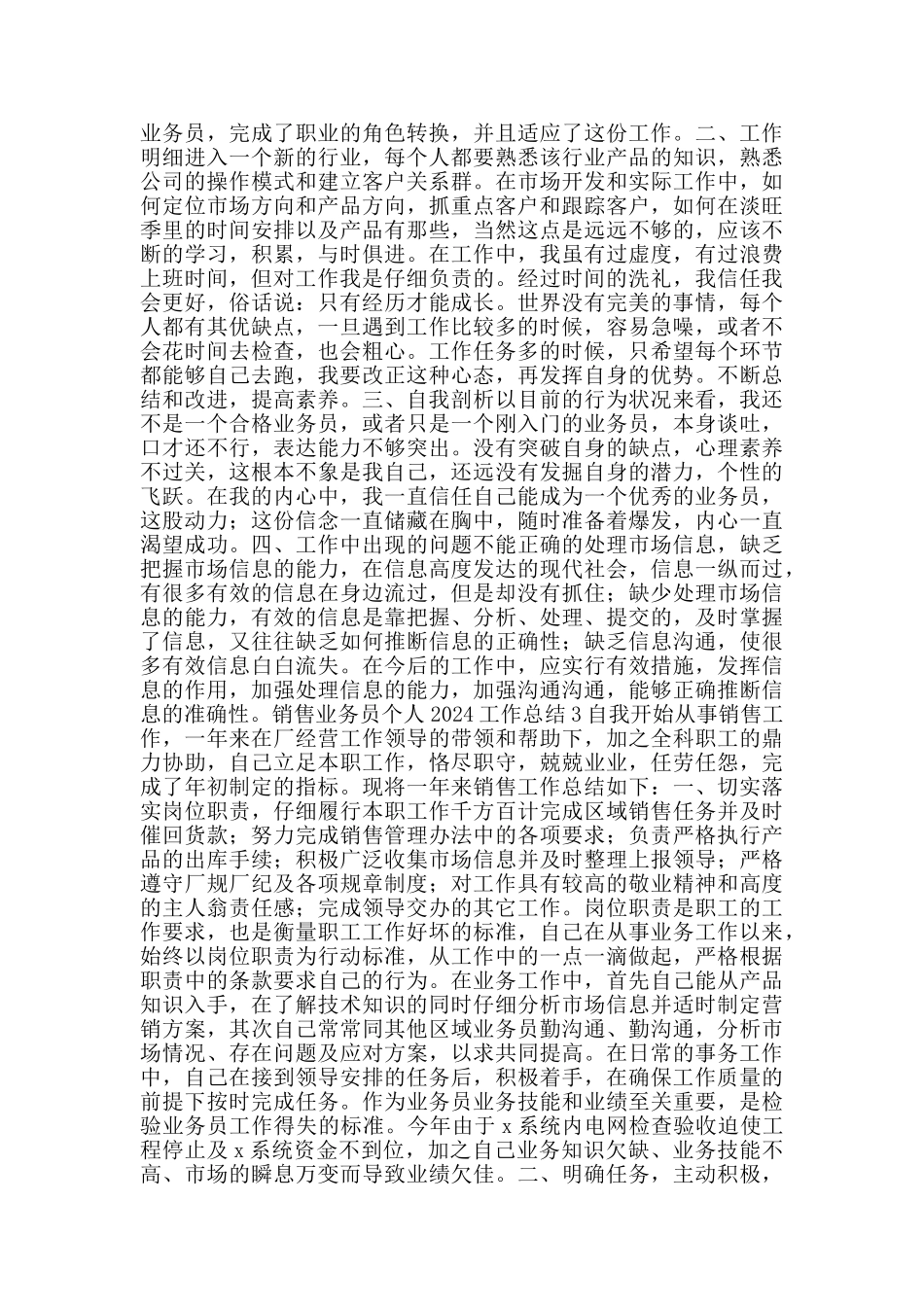 销售业务员个人2024工作总结_第2页