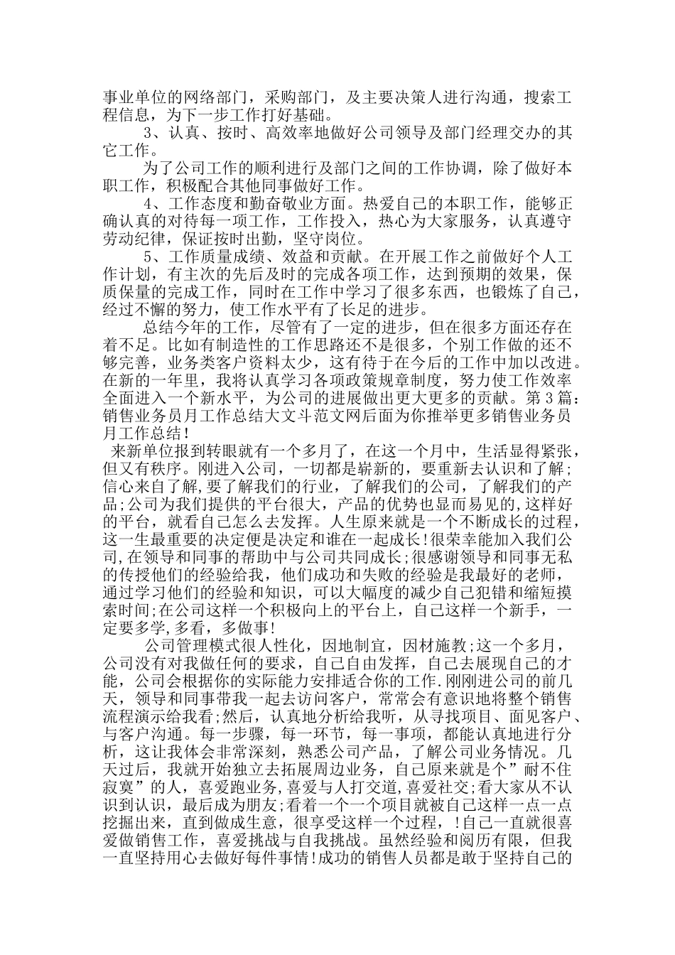 销售业务员月工作总结_第2页